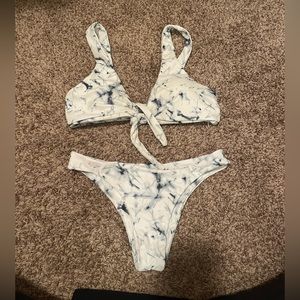 Marble tie bikini set
